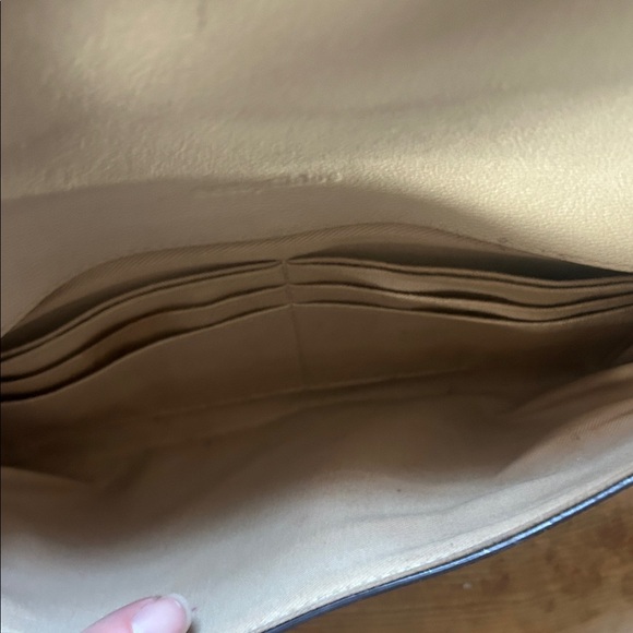 See By Chloe Cream Leather Clutch with Gold Chain